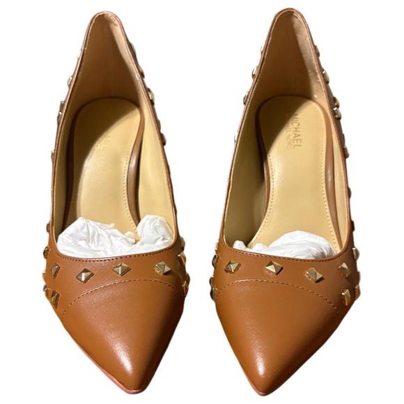 Michael Kors Brown Heels with Gold Accents - Picture 6 of 9